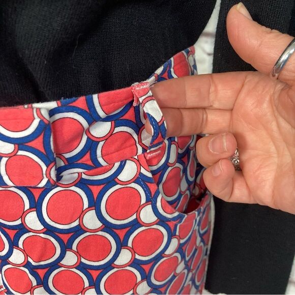 Van Heusen Pencil Skirt Size 6 Pink & Blue Circles Tailored Stretch Geometric - Picture 9 of 15